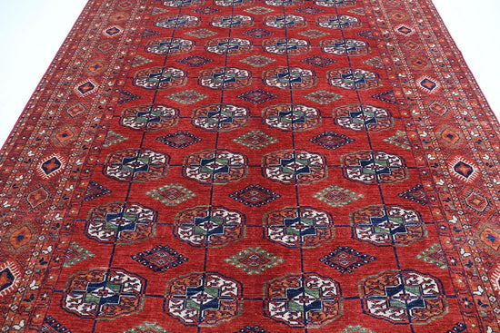Tribal Hand Knotted Humna Humna Wool Rug of Size 8'3'' X 11'4'' in Red and Red Colors - Made in Afghanistan