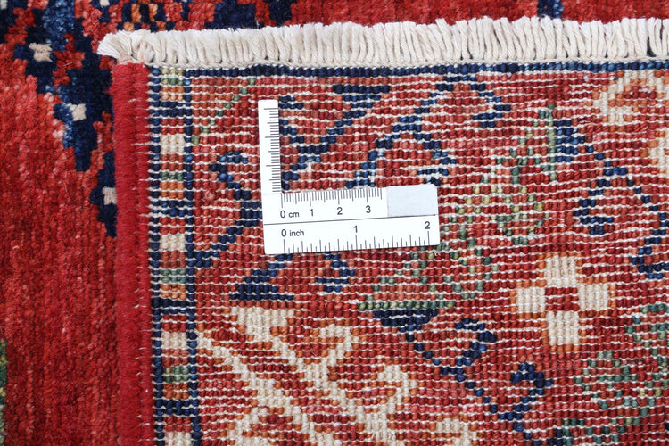 Tribal Hand Knotted Humna Humna Wool Rug of Size 8'3'' X 11'4'' in Red and Red Colors - Made in Afghanistan