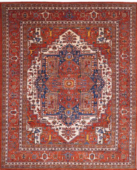 Tribal Hand Knotted Humna Humna Wool Rug of Size 13'1'' X 16'0'' in Red and Red Colors - Made in Afghanistan