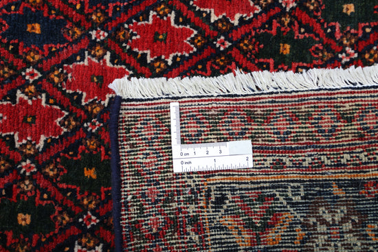 Persian Hand Knotted Josheghan Josheghan Wool Rug of Size 5'0'' X 6'7'' in Red and Blue Colors - Made in Iran