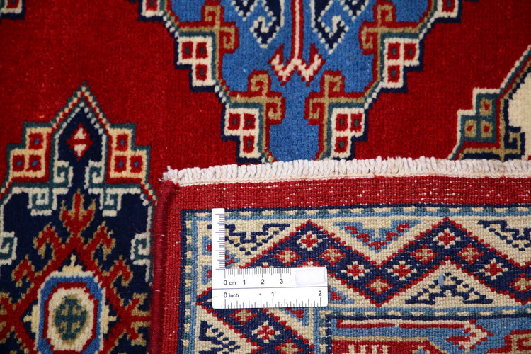 Tribal Hand Knotted Shirvan Shirvan Wool Rug of Size 2'1'' X 6'0'' in Red and Blue Colors - Made in Afghanistan