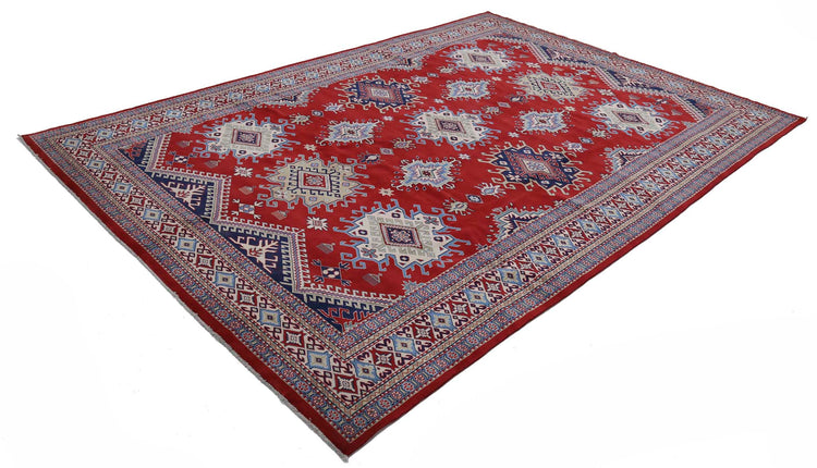 Tribal Hand Knotted Shirvan Shirvan Wool Rug of Size 7'3'' X 10'3'' in Red and Ivory Colors - Made in Afghanistan