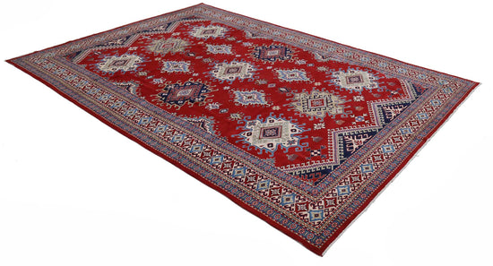 Tribal Hand Knotted Shirvan Shirvan Wool Rug of Size 7'3'' X 10'3'' in Red and Ivory Colors - Made in Afghanistan