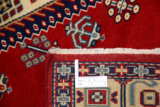 Tribal Hand Knotted Shirvan Shirvan Wool Rug of Size 4'2'' X 6'2'' in Red and Ivory Colors - Made in Afghanistan