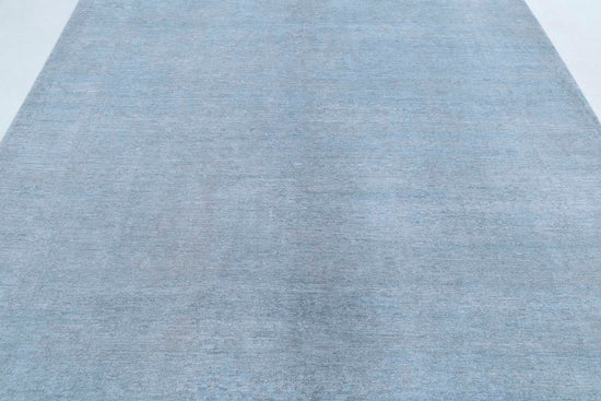 Transitional Hand Knotted Overdyed Tabriz Wool Rug of Size 8'0'' X 9'7'' in Grey and  Colors - Made in Afghanistan
