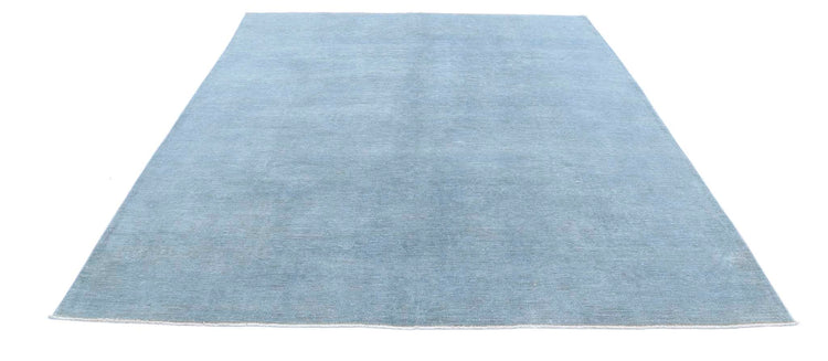 Transitional Hand Knotted Overdyed Tabriz Wool Rug of Size 7'11'' X 9'8'' in Grey and  Colors - Made in Afghanistan