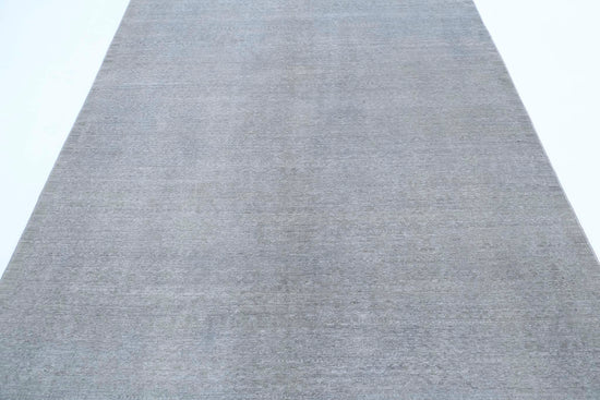 Transitional Hand Knotted Overdyed Tabriz Wool Rug of Size 6'0'' X 8'11'' in Grey and  Colors - Made in Afghanistan