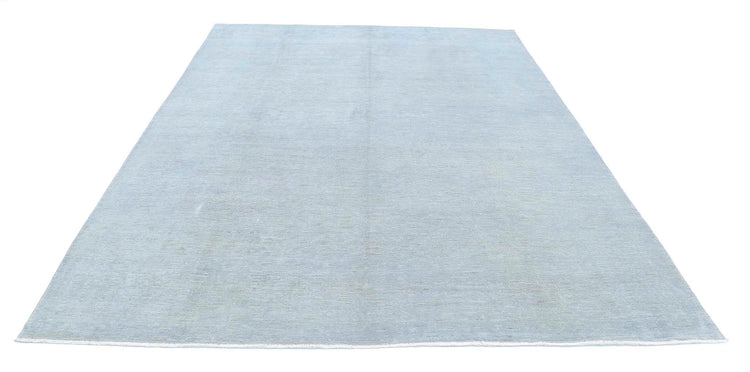 Transitional Hand Knotted Overdyed Tabriz Wool Rug of Size 7'10'' X 9'11'' in Grey and Grey Colors - Made in Afghanistan