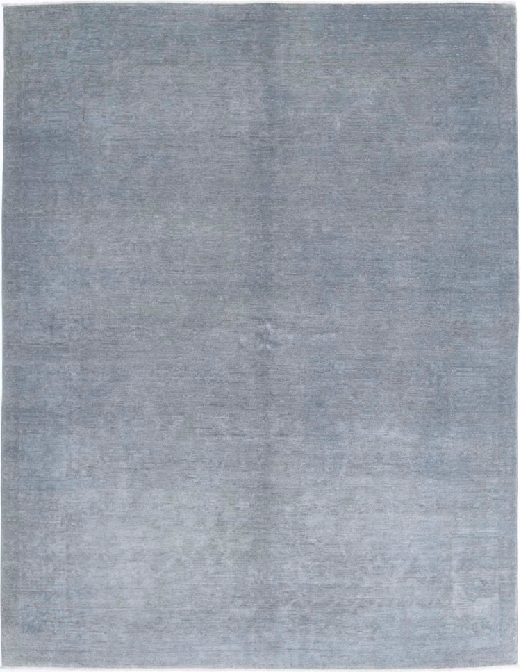 Transitional Hand Knotted Overdyed Tabriz Wool Rug of Size 6'0'' X 7'10'' in Grey and Grey Colors - Made in Afghanistan