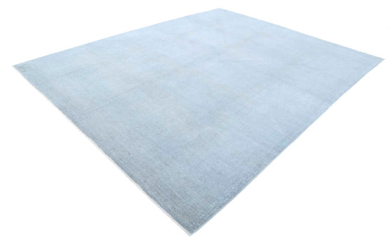 Transitional Hand Knotted Overdyed Tabriz Wool Rug of Size 9'0'' X 11'5'' in Grey and  Colors - Made in Afghanistan