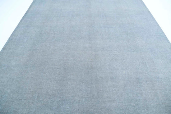 Transitional Hand Knotted Overdyed Tabriz Wool Rug of Size 9'0'' X 11'5'' in Grey and  Colors - Made in Afghanistan