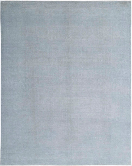 Transitional Hand Knotted Overdyed Tabriz Wool Rug of Size 9'0'' X 11'5'' in Grey and  Colors - Made in Afghanistan