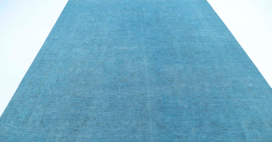 Transitional Hand Knotted Overdyed Tabriz Wool Rug of Size 8'4'' X 11'9'' in Blue and  Colors - Made in Afghanistan