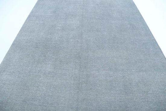 Transitional Hand Knotted Overdyed Tabriz Wool Rug of Size 8'0'' X 10'9'' in Grey and  Colors - Made in Afghanistan