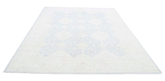 Traditional Hand Knotted Serenity Tabriz Wool Rug of Size 8'0'' X 10'0'' in Grey and Ivory Colors - Made in Afghanistan