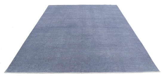 Transitional Hand Knotted Overdyed Tabriz Wool Rug of Size 7'9'' X 9'7'' in Grey and  Colors - Made in Afghanistan