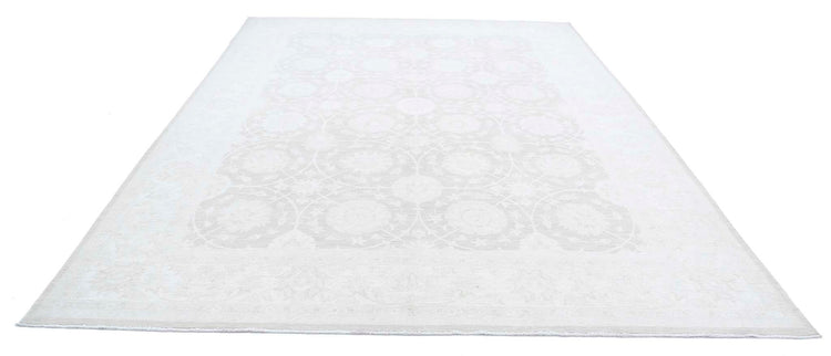 Traditional Hand Knotted Serenity Tabriz Wool Rug of Size 9'2'' X 12'0'' in Taupe and Ivory Colors - Made in Afghanistan