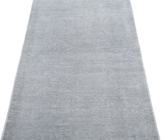 Transitional Hand Knotted Overdyed Tabriz Wool Rug of Size 2'5'' X 10'0'' in Grey and Grey Colors - Made in Afghanistan