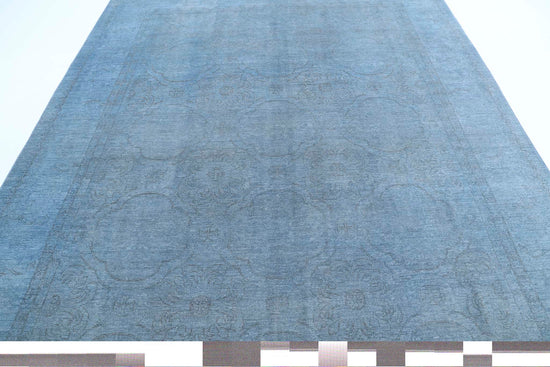Transitional Hand Knotted Overdyed Tabriz Wool Rug of Size 8'1'' X 10'2'' in Blue and  Colors - Made in Afghanistan