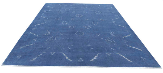 Transitional Hand Knotted Onyx Tabriz Wool Rug of Size 8'7'' X 11'9'' in Blue and  Colors - Made in Afghanistan