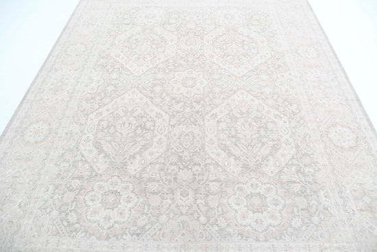 Traditional Hand Knotted Serenity Tabriz Wool Rug of Size 7'9'' X 9'10'' in Brown and Brown Colors - Made in Afghanistan
