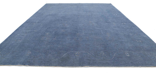 Transitional Hand Knotted Onyx Tabriz Wool Rug of Size 12'9'' X 17'0'' in Grey and Grey Colors - Made in Afghanistan