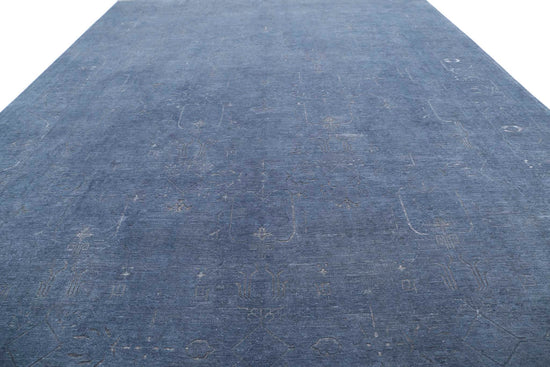 Transitional Hand Knotted Onyx Tabriz Wool Rug of Size 12'9'' X 17'0'' in Grey and Grey Colors - Made in Afghanistan