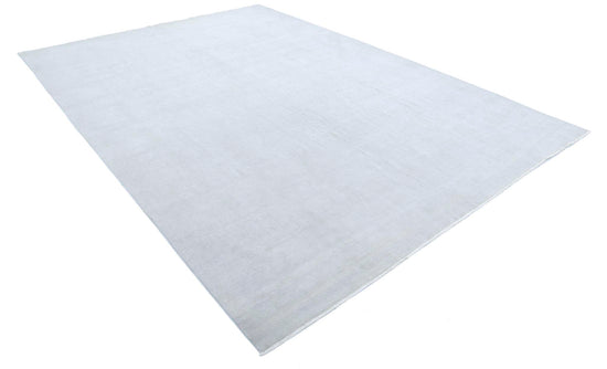 Transitional Hand Knotted Overdyed Tabriz Wool Rug of Size 8'8'' X 12'0'' in Grey and Grey Colors - Made in Afghanistan