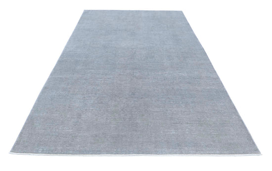 Transitional Hand Knotted Overdyed Tabriz Wool Rug of Size 6'1'' X 10'8'' in Grey and Grey Colors - Made in Afghanistan