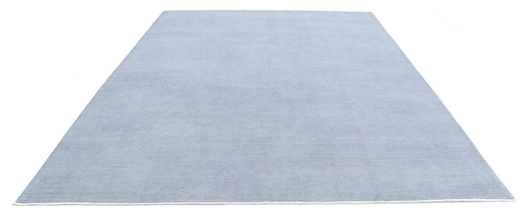 Transitional Hand Knotted Overdyed Tabriz Wool Rug of Size 8'11'' X 11'6'' in Grey and Grey Colors - Made in Afghanistan