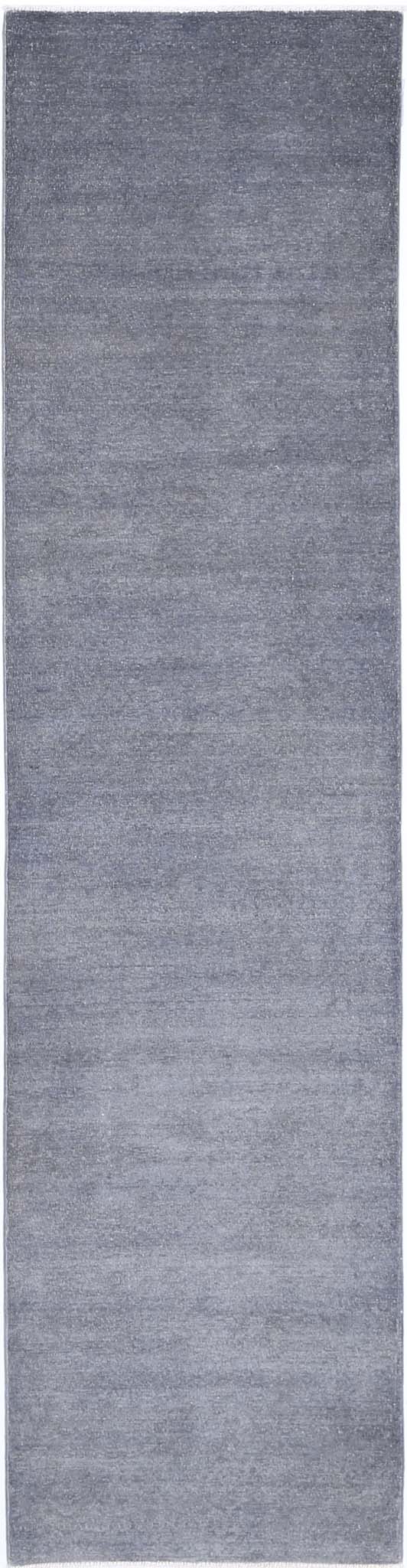 Transitional Hand Knotted Overdyed Tabriz Wool Rug of Size 2'4'' X 10'0'' in Grey and Grey Colors - Made in Afghanistan