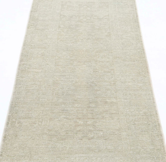 Transitional Hand Knotted Overdyed Tabriz Wool Rug of Size 2'6'' X 6'3'' in Gold and Gold Colors - Made in Afghanistan