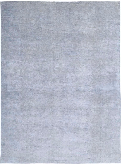 Transitional Hand Knotted Overdyed Tabriz Wool Rug of Size 8'8'' X 11'9'' in Grey and Grey Colors - Made in Afghanistan