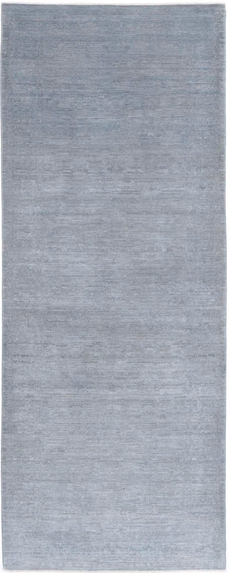 Transitional Hand Knotted Overdyed Tabriz Wool Rug of Size 3'5'' X 9'5'' in Grey and Grey Colors - Made in Afghanistan