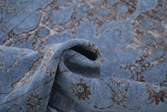 Transitional Hand Knotted Onyx Tabriz Wool Rug of Size 4'1'' X 6'1'' in Grey and Grey Colors - Made in Afghanistan