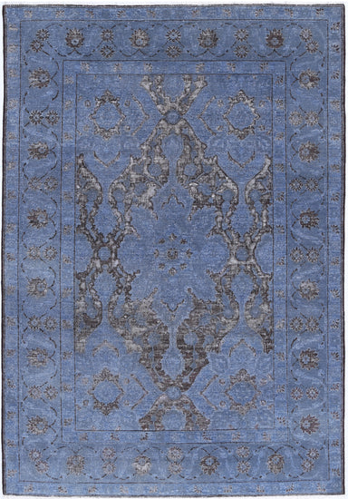 Transitional Hand Knotted Onyx Tabriz Wool Rug of Size 4'1'' X 6'1'' in Grey and Grey Colors - Made in Afghanistan