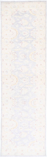 Traditional Hand Knotted Serenity Tabriz Wool Rug of Size 2'9'' X 10'10'' in Grey and Ivory Colors - Made in Afghanistan