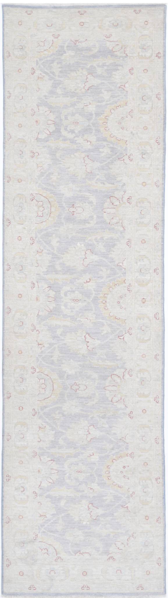 Traditional Hand Knotted Serenity Tabriz Wool Rug of Size 2'9'' X 10'9'' in Grey and Ivory Colors - Made in Afghanistan