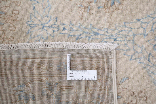 Traditional Hand Knotted Serenity Tabriz Wool Rug of Size 7'7'' X 9'5'' in Blue and Ivory Colors - Made in Afghanistan