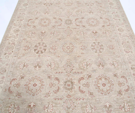 Traditional Hand Knotted Serenity Tabriz Wool Rug of Size 5'11'' X 8'3'' in Grey and Ivory Colors - Made in Afghanistan