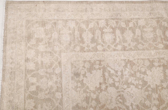 Traditional Hand Knotted Serenity Tabriz Wool Rug of Size 9'10'' X 12'10'' in Brown and Brown Colors - Made in Afghanistan