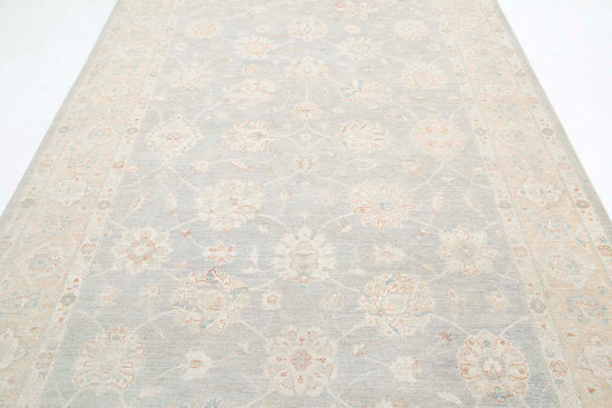 Traditional Hand Knotted Serenity Tabriz Wool Rug of Size 6'5'' X 15'10'' in Grey and Taupe Colors - Made in Afghanistan