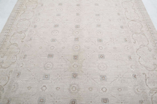 Traditional Hand Knotted Serenity Tabriz Wool Rug of Size 6'6'' X 9'10'' in Brown and Ivory Colors - Made in Afghanistan