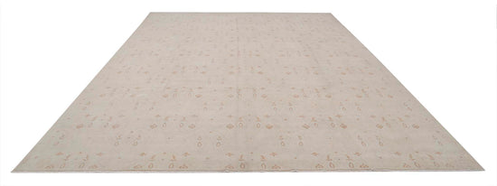 Transitional Hand Knotted Artemix Tabriz Wool Rug of Size 9'10'' X 13'5'' in Beige and Ivory Colors - Made in Afghanistan