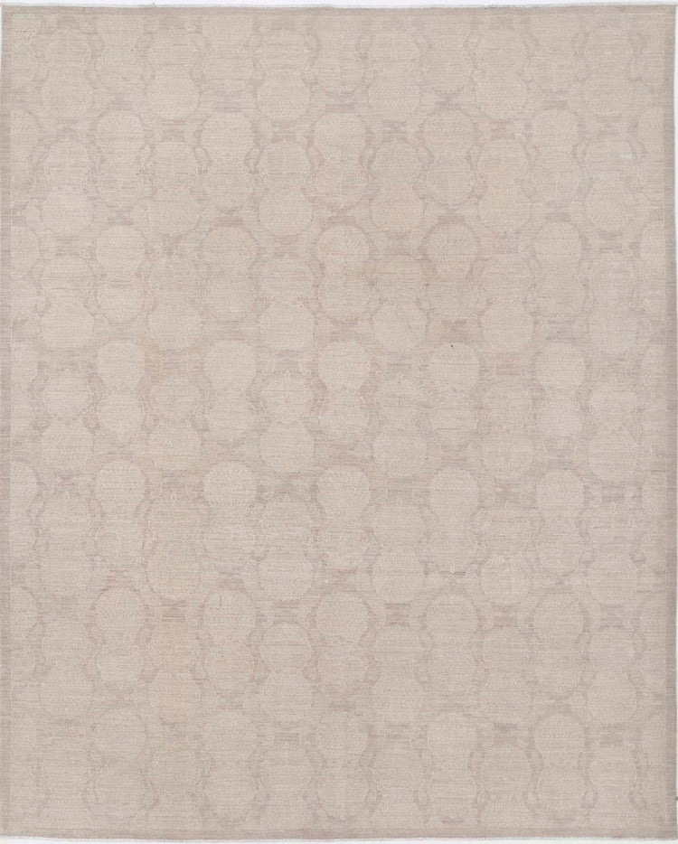 Transitional Hand Knotted Artemix Tabriz Wool Rug of Size 9'10'' X 11'0'' in Grey and Taupe Colors - Made in Afghanistan