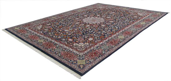 Persian Hand Knotted Tabriz Tabriz Wool Rug of Size 9'11'' X 13'9'' in Black and Black Colors - Made in Iran